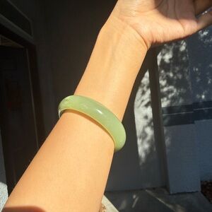 Elegant Green Natural Jade Bangle Bracelet Serpentine Jade